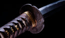 Katana Antigua Japonesa con Menuki de Libélula Tombo y Tsuba de Paisaje Sansui