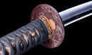Katana Antigua Japonesa con Tsuba de Hierro de Sabios Sentados y Hamon Suguha, Mumei, Período Edo