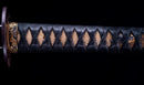 Katana Antigua Japonesa con Tsuba de Hierro de Sabios Sentados y Hamon Suguha, Mumei, Período Edo